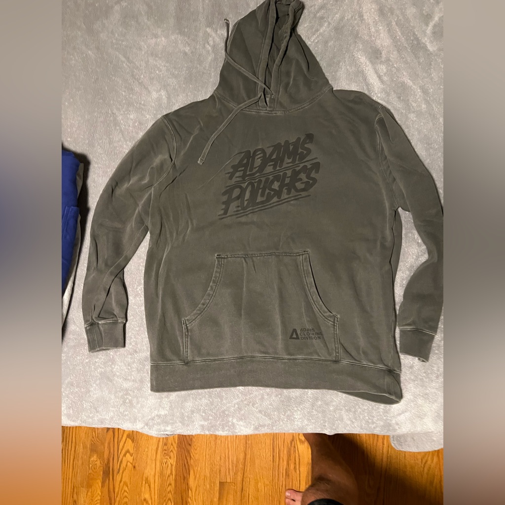 Grey Adams Polishes Hoodie Size Xl